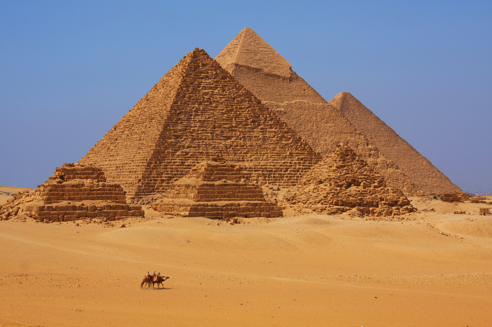 Giza Pyramids Egypt ancient ruins